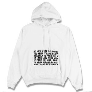 HELMUT LANG White Graphic Hoodie Size XL price $160 New